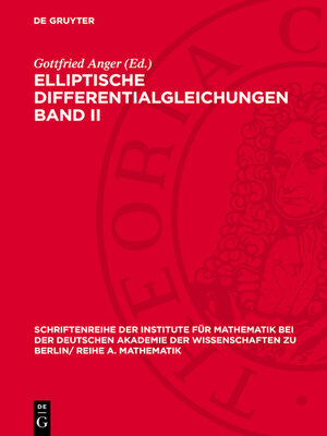 cover image of Elliptische Differentialgleichungen Band II